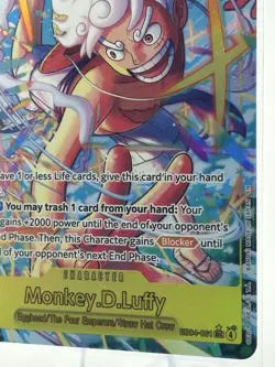 Bandai Monkey.D.Luffy EB04-061 alt art Secret Rare Foil Blocker Egghead Card - Image 5