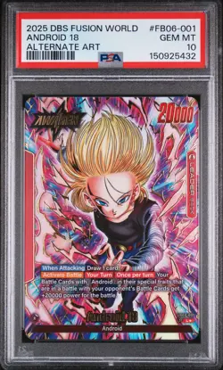 2025 DRAGON BALL SUPER CARD GAME FUSION WORLD RIVALS CLASH ANDROID 18 PSA 10 - Image 1