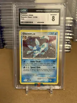 CGC 8 Glaceon 2008 Majestic Dawn 5/100 Holo Pokemon Card - Image 1