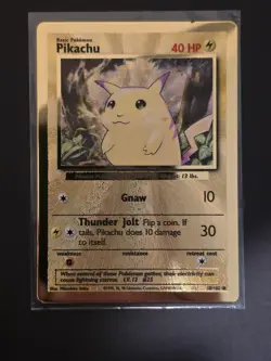 Pokemon Gold Metal Pikachu Card 58/102 - Celebrations Ultra Premium Collection - Image 1