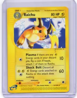 Pokemon TCG Raichu Expedition Base Set 61/165 Card, Regular Rare - Image 1