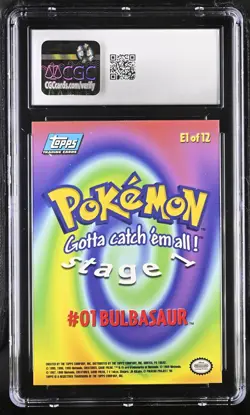 CGC 9 Bulbasaur Topps the First Movie E1 Rainbow Foil Pokemon Card - Image 2