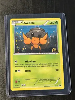 Dwebble 3/12 McDonalds Collection 2012 Holo Promo Pokemon Card MP - Image 1