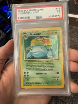 1999 Pokemon Base Set Venusaur Holo #15 PSA 5 EX WOTC Original Vintage Card - Image 1