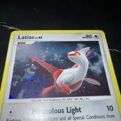 Latias 3/17 POP Series 7 Holo Swirl Pokemon TCG Card LP/MP ULTRA RARE POP PROMO - Image 2