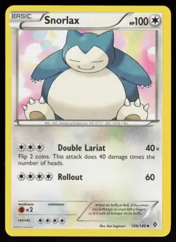 Snorlax 109/149 Boundaries Crossed Ken Sugimori Art Pokemon TCG Card - Image 1