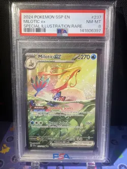 Pokemon TCG Milotic EX Card 237/191 Surging Sparks Sir PSA 8 - Image 1