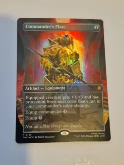 1x MTG - Commander's Plate - FOIL Borderless Promo #135 - Commander: TMNT NM x1 - Image 1