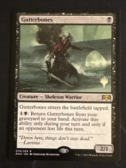 1x Gutterbones (076) Ravnica Allegiance Promo Stamped LP MTG Magic x1 MKE - Image 1