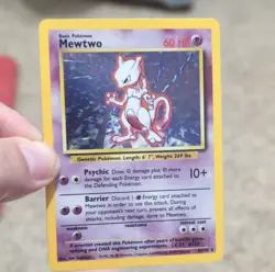 Wizards of the Coast Mewtwo Base Set Holo Rare 60 HP Basic Pokemon Card 10/102 - Image 1