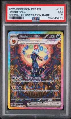 2025 POKEMON PRE EN-PRISMATIC EVOLUTIONS #161 UMBREON EX PSA 7 - Image 1