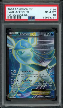 Pokemon Glaceon EX Full Art Fates Collide #116 PSA 10 Gem Mint - Image 1