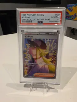 2025 POKEMON BLK EN-BLACK BOLT SPECIAL ILLUSTRATION RARE #170 N'S PLAN PSA 10 - Image 1