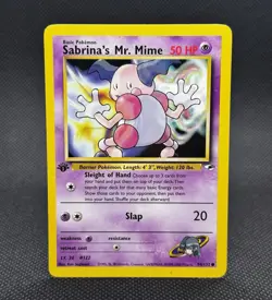 1st Edition Pokemon TCG Sabrina's Mr. Mime Gym Heroes 94/132 - Image 1