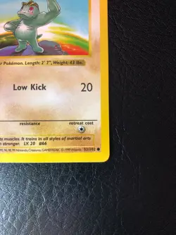 1999 Pokemon Game #52 Machop 1st Edition Base Set Card TCG WOTC - Image 4