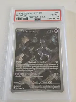 Pokemon Scarlet & Violet 2023 Mewtwo 52 Black Star Promo Full Art Holo PSA 8 - Image 1