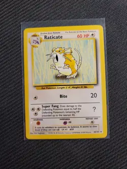 Raticate 40/102 - Base Set - Unlimited - Pokemon TCG - WOTC - LP - Image 1