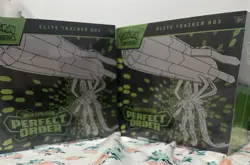 2x Pokemon Mega Evolution Perfect Order Elite Trainer Box Sealed. 1 has tiny rip - Image 1