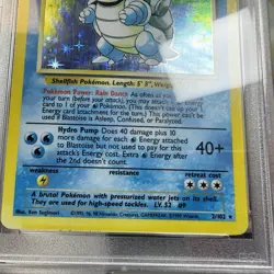 1999 Pokemon Blastoise Base Set Holo Rare PSA 8 2/102 English - DAMAGED - Image 3