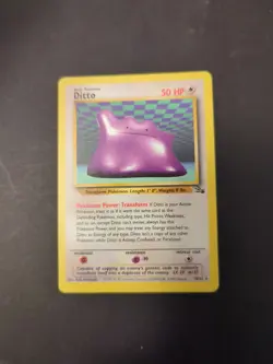Pokemon TCG Ditto Card 18/62 Fossil Regular Non-Holo Rare, LP Condition - Image 1