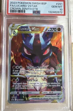 Pokemon Lucario VSTAR 2023 Crown Zenith ETB Promo #SWSH291 PSA 10 - Image 2