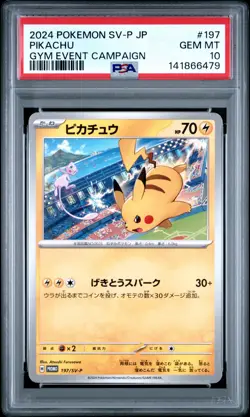 2024 POKEMON JAPANESE SV-P PROMO GYM EVENT CAMPAIGN #197 PIKACHU PSA 10 - Image 1