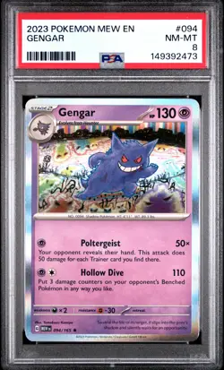 2023 POKEMON MEW EN-151 #094 GENGAR PSA 8 - Image 1