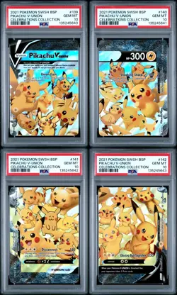 Sequential 2021 Pokemon Celebrations SWSH Pikachu V-Union Set PSA 10 - New Cert - Image 1