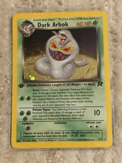 1999 Pokemon 1st Edition Holo Dark Arbok - Team Rocket 2/82 Never Played With - Image 1