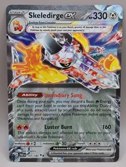 Pokemon TCG Skeledirge ex Paradox Rift 137/182 Holo Double Rare - Image 1