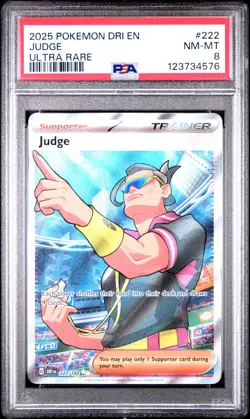 2025 POKEMON DRI EN-DESTINED RIVALS ULTRA RARE #222 JUDGE PSA 8 - Image 1