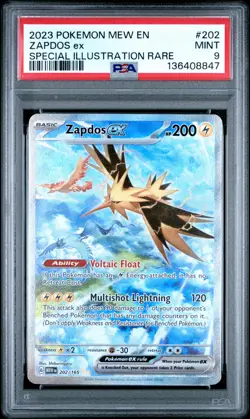 2023 POKEMON MEW EN-151 SPECIAL ILLUSTRATION RARE #202 ZAPDOS EX PSA 9 - Image 1