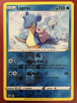 POKEMON LAPRAS 029/198 CHILLING REIGN COMMON REVERSE HOLO NEAR MINT - Image 1