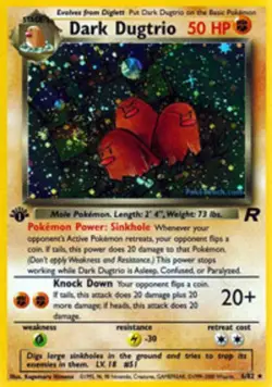 Team Rocket Dark Dugtrio - 6/82 - Holo Rare - 1st Edition x1 Light Play Pokemon - Image 1