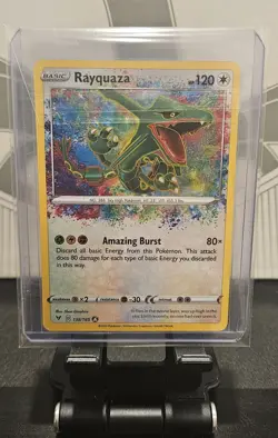 2020 Pokemon Rayquaza Vivid Voltage Amazing Rare 138/185 Near Mint - Image 2