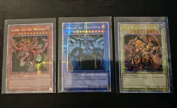 EGYPTIAN GOD CARDS OBELISK SLIFER RA LC01 Quarter Century Secret Rare Yugioh TCG - Image 1