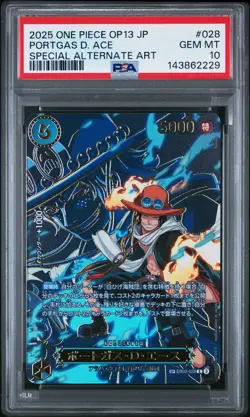 2025 ONE PIECE JPN CARRYING ON HIS WILL SPECIAL ALT ART PORTGAS D. ACE PSA 10 - Image 1