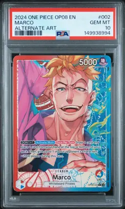 2024 ONE PIECE OP08-TWO LEGENDS ALTERNATE ART #002 MARCO PSA 10 - Image 1