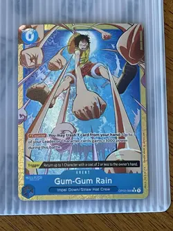 One Piece TCG Gum-Gum Rain Alternate Art [PRB-02 - OP02-068] - NM Foil Luffy - Image 2