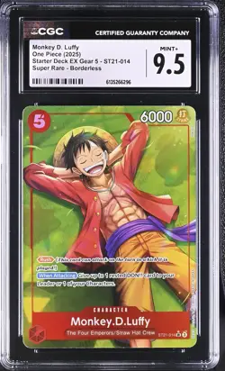 One Piece GRADED 2025 Monkey D. Luffy ST21-014 EX Gear 5 SR 9.5 CGC ENGLISH - Image 1