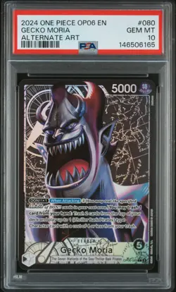 2024 ONE PIECE OP06-WINGS OF THE CAPTAIN ALTERNATE ART #080 GECKO MORIA PSA 10 - Image 1