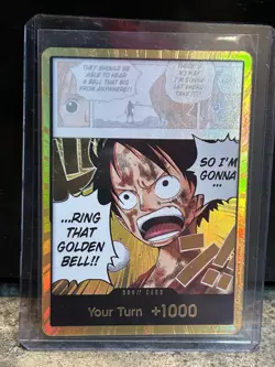 One Piece Gold DON!! OP15 Luffy Ring That Golden Bell Kamis Island English Ed - Image 1
