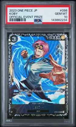 2023 ONE PIECE JAPANESE PROMOS OFFICIAL EVENT PRIZE #098 KOBY PSA 10 - Image 1