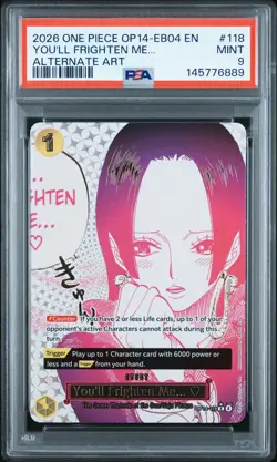 2026 ONE PIECE THE AZURE SEA'S SEVEN ALT ART #118 YOU'LL FRIGHTEN ME... PSA 9 - Image 1