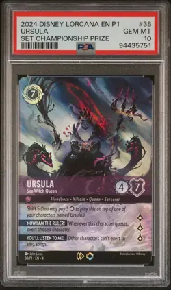 2024 DISNEY LORCANA EN P1-PROMO #38 URSULA SEA WITCH QUEEN PSA 10 - Image 1