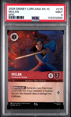 2025 DISNEY LORCANA WHISPERS IN THE WELL EPIC MULAN STANDING HER GROUND PSA 9 - Image 1