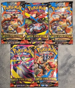 Pokemon Cards - Mega Evolution - BOOSTER PACKS [5 Pack Lot] - New Sealed - Image 1