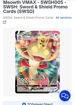 Meowth VMAX SWSH005 SWSH: Sword & Shield Promo Cards Holo - Image 1