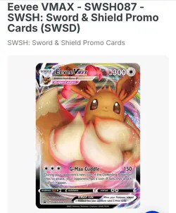 Eevee VMAX SWSH087 SWSH: Sword & Shield Promo Cards Holo - Image 1