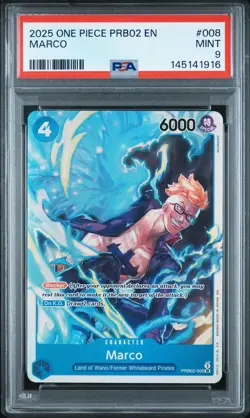 2025 ONE PIECE PRB02-PREMIUM BOOSTER ONE PIECE CARD THE BEST- VOL.2 MARCO PSA 9 - Image 1